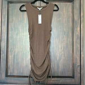 Steve Madden chocolate brown ruched dress